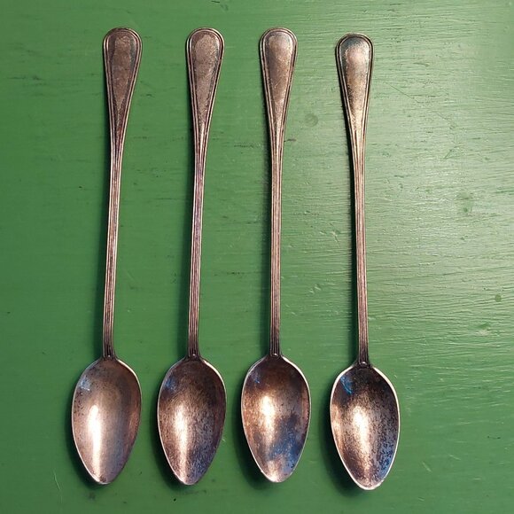 Vintage Silver ice tea spoon set of 4 - Picture 1 of 4